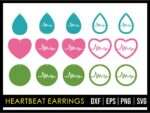 Heartbeat Earrings Template SVG