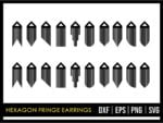 Hexagon Fringe Earrings Template SVG