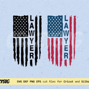 Lawyer American Flag Distressed SVG