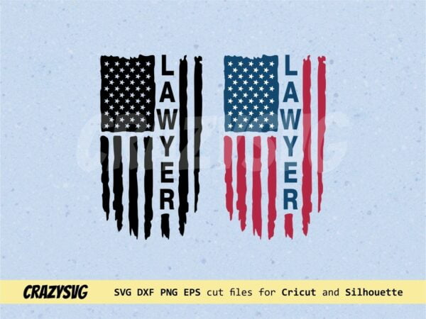 Lawyer American Flag Distressed SVG