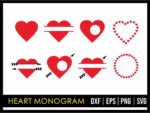 Love Icon Heart Monogram SVG
