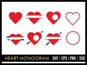 Love Icon Heart Monogram SVG