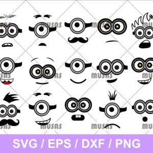 Minion Despicable Me Face Eyes SVG