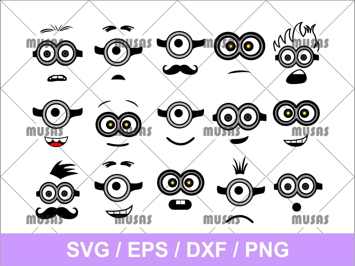 Minion Despicable Me Face Eyes SVG | Vectorency