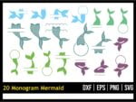 Monogram Mermaid SVG