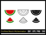 Outline Black Watermelon SVG