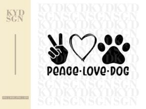 Peace Love Dog SVG
