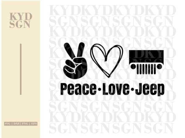 Peace Love Jeep SVG