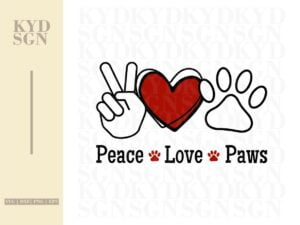 Peace Love Paws SVG