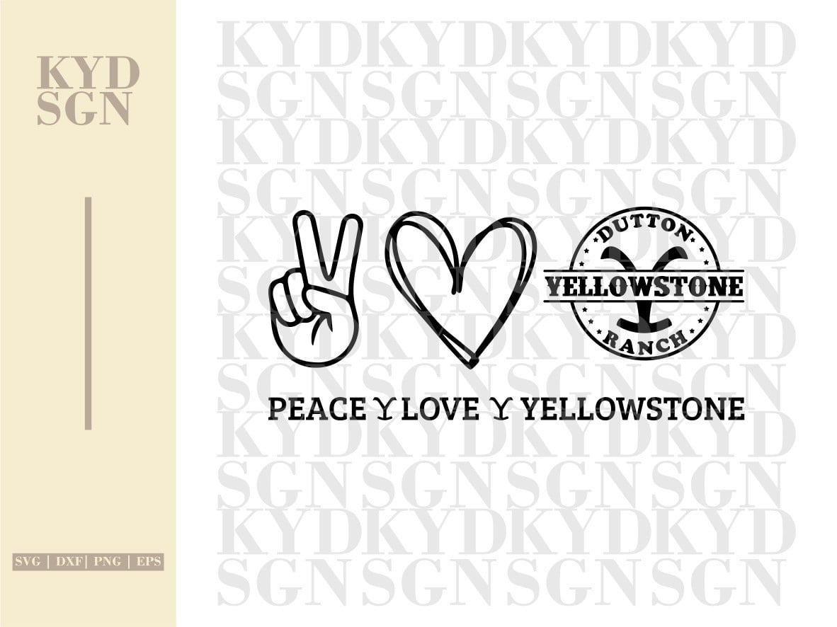 Download Peace Love Yellowstone Svg Vectorency