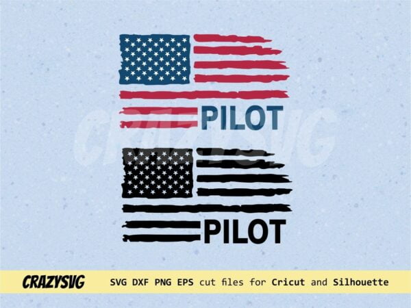 Pilot Davidson American Flag Distressed SVG