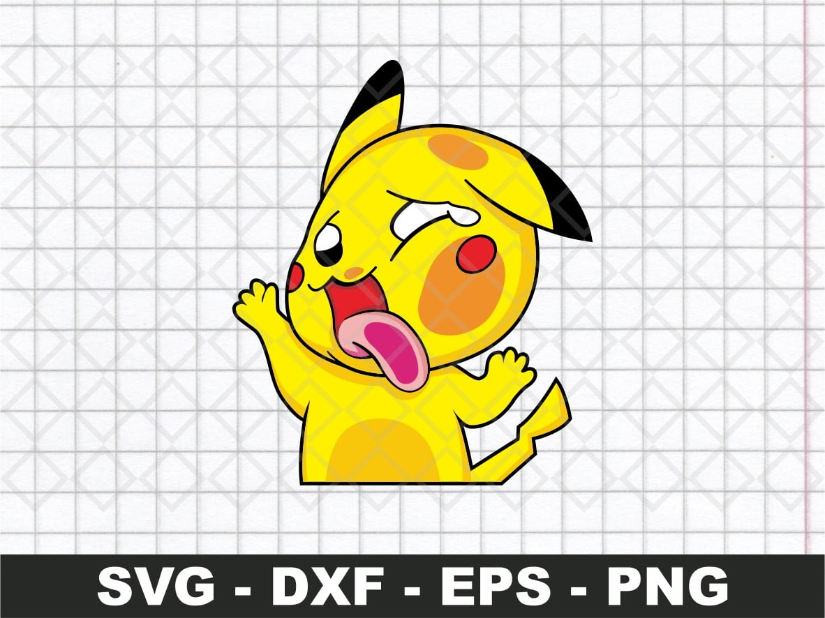 Pokemon Pikachu Funny Sticker Svg
