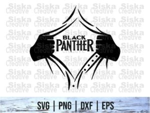 Rip Tear Shirt Superhero Black Panther SVG
