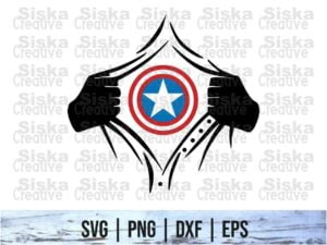 Rip Tear Shirt Superhero Captain America SVG
