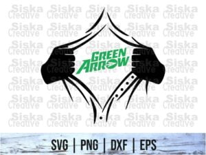 Rip Tear Shirt Superhero Green Arrow SVG