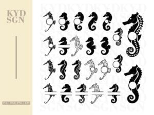 Seahorse SVG Monogram