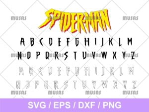 Spiderman Font Clipart SVG