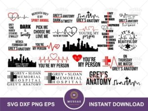 TV Show Greys Anatomy Bundle SVG