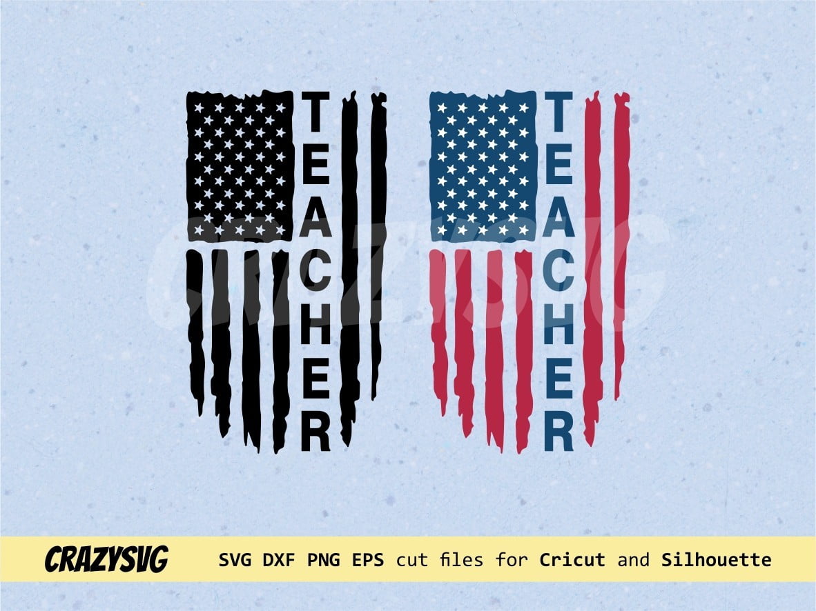 Download Teacher American Flag Distressed Svg Vectorency