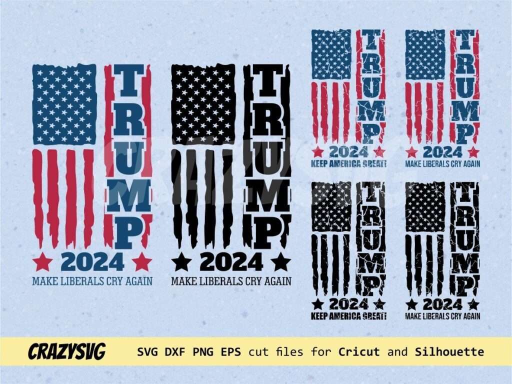 Trump 2024 American Flag SVG Vectorency