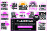 flamingo svg design bundle
