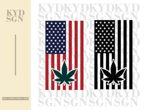 American Flag with Marijuana