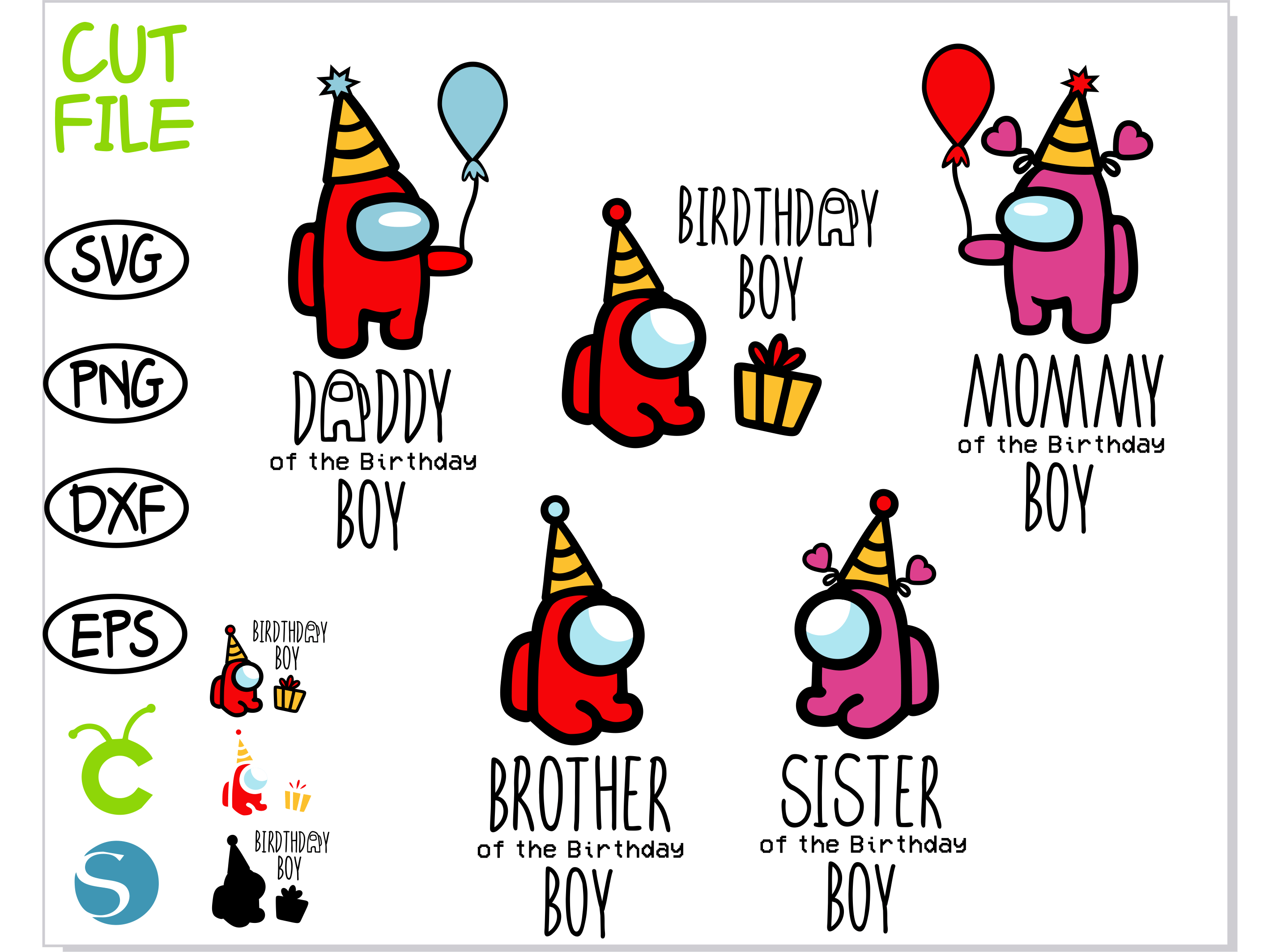 Download 8527 Among Us Birthday Character Svg Svg Png Eps Dxf File