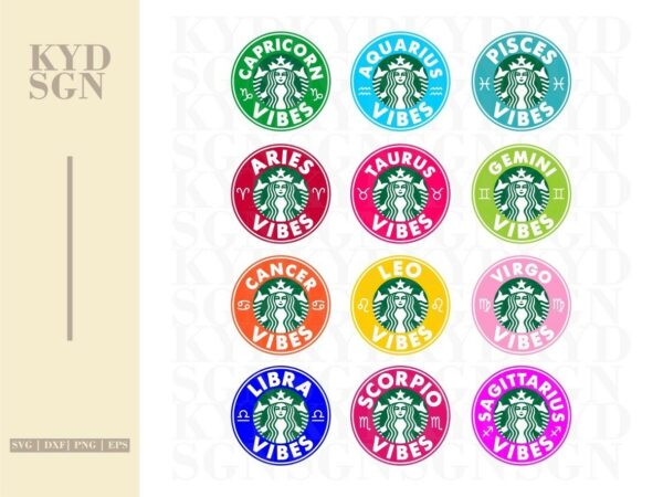 Astrology Zodiac Signs Starbucks Cold Cup SVG