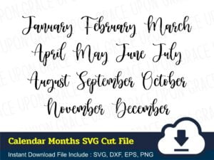 Calendar Months SVG Cut File