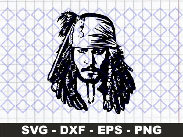 Captain Jack Sparrow Digital SVG Cut File Pirates Of The Caribbean