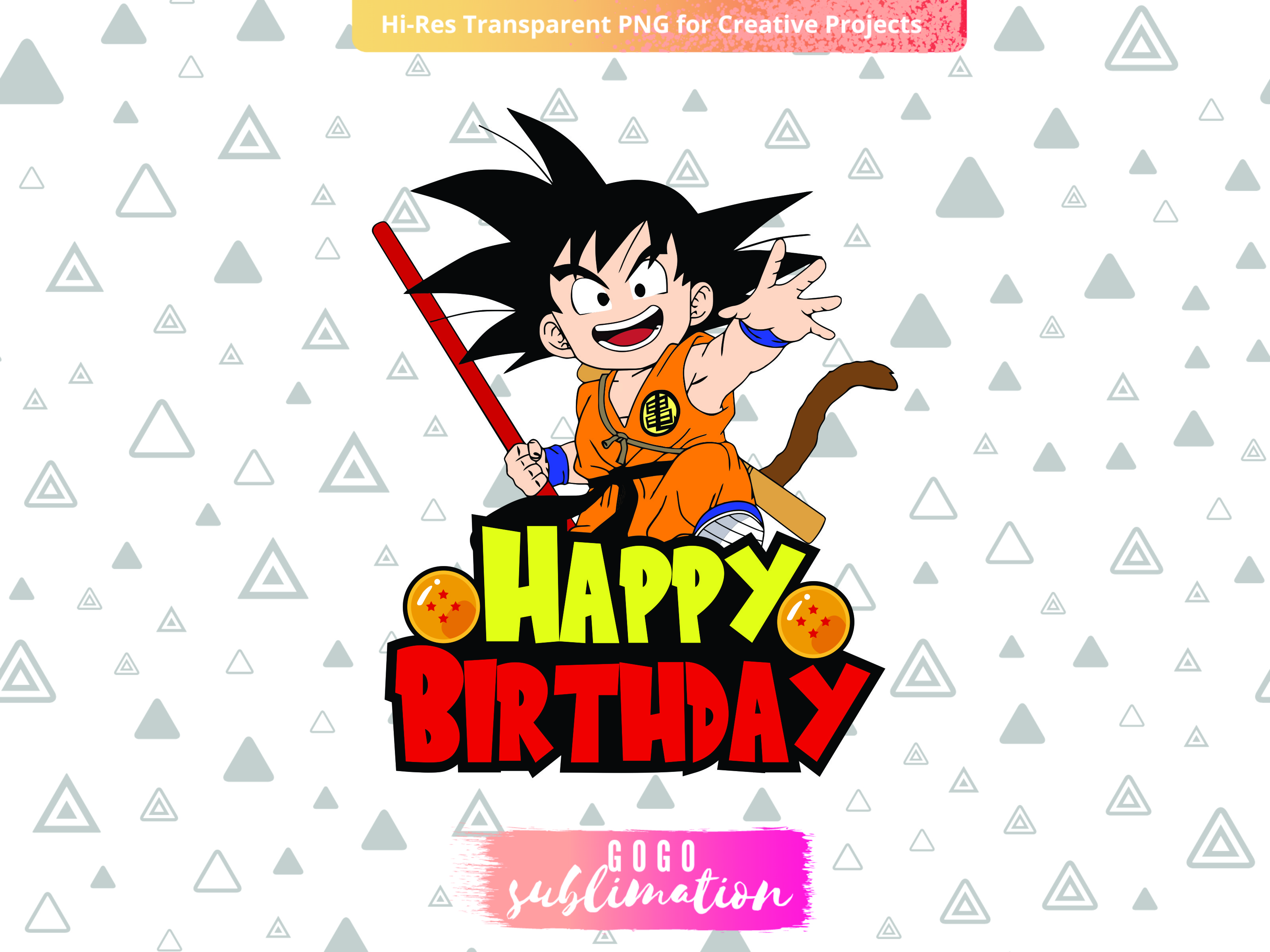 Dragon Ball Goku Cake Topper Happy Birthday Printable Vectorency