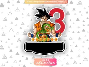Dragon Ball Z Birthday Number 3 Cake Topper Printable