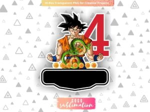 Dragon Ball Z Birthday Number 4 Cake Topper Printable