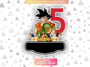 Dragon Ball Z Birthday Number 5 Cake Topper Printable