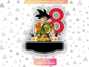 Dragon Ball Z Birthday Number 8 Cake Topper Printable