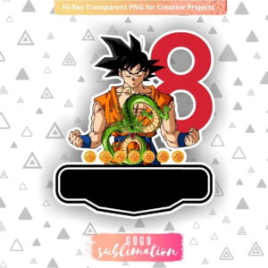 Dragon Ball Z Birthday Number 8 Cake Topper Printable