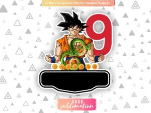 Dragon Ball Z Birthday Number 9 Cake Topper Printable