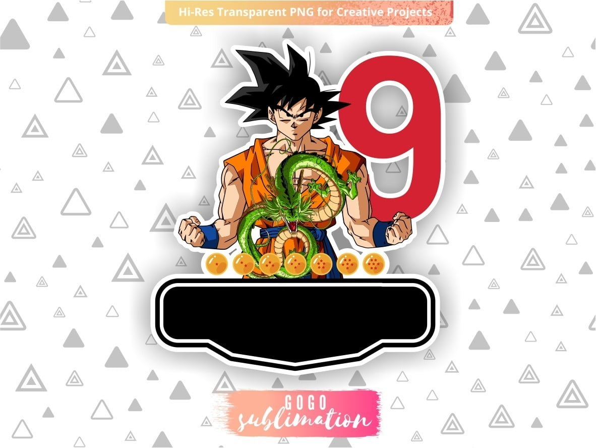 Dragon Ball Z Birthday Number 9 Cake Topper Printable Vectorency