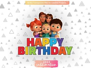 Happy Birthday Cocomelon Cake Topper PNG Printable