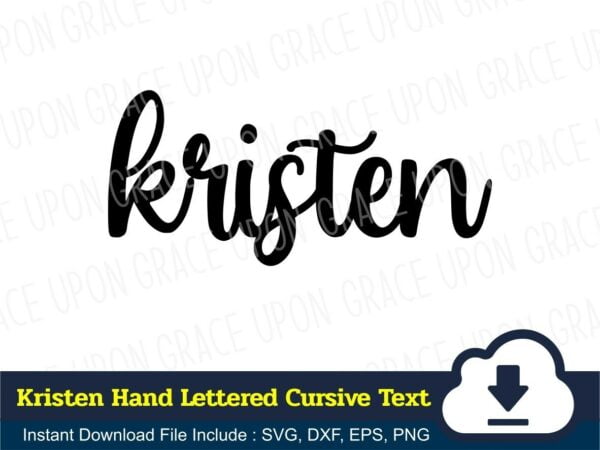 Kristen Hand Lettered Cursive Text SVG