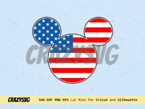 Mickey Mouse American Flag Cut File