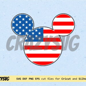 Mickey Mouse American Flag Cut File