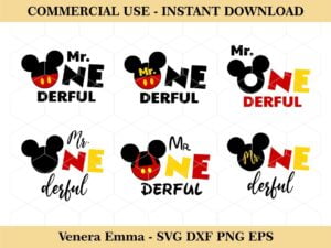 Mickey Mouse One OneDerful Clipart SVG