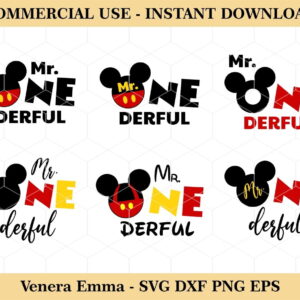 Mickey Mouse One OneDerful Clipart SVG