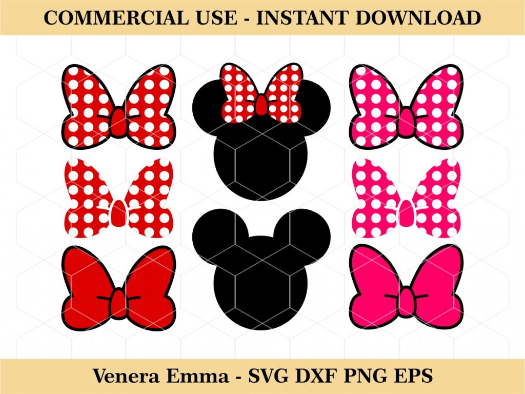 Minnie Mouse Bow Svg Vectorency