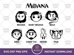 Moana Character Line SVG