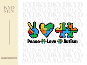 Peace Love Autism SVG