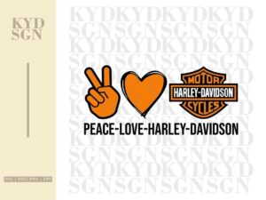 Peace Love Harley Davidson SVG