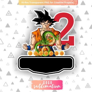 Printable Dragon Ball Z Birthday Number 2 Cake Topper