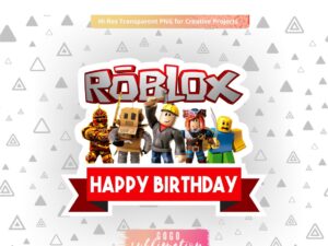 Roblox Happy Birthday Cake Topper PNG Printable